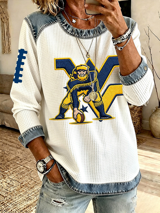 Women's Football Print Long Sleeved Sweatshirt