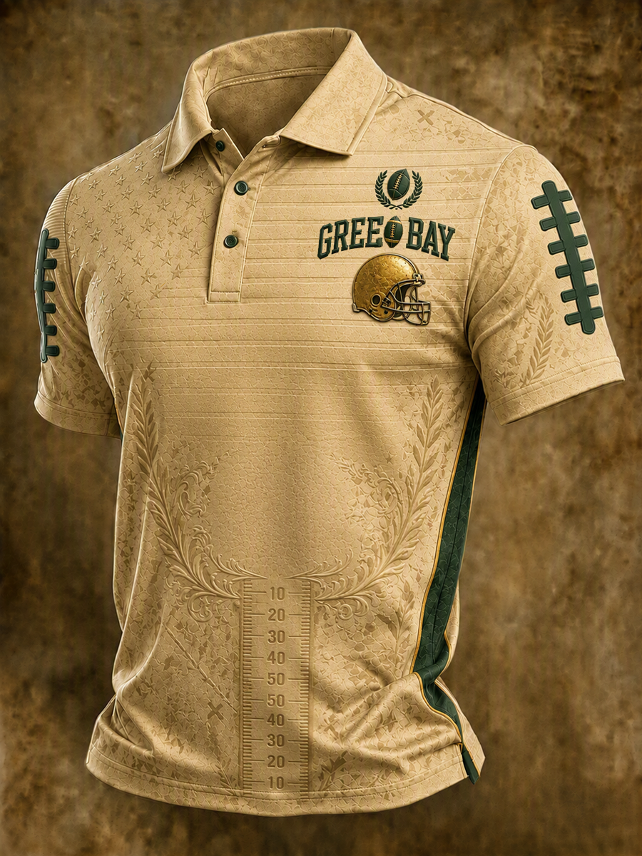 Men'S Football Printed Polo Shirt