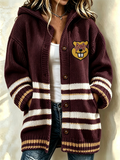 Women's Football Printed Casual Cardigan