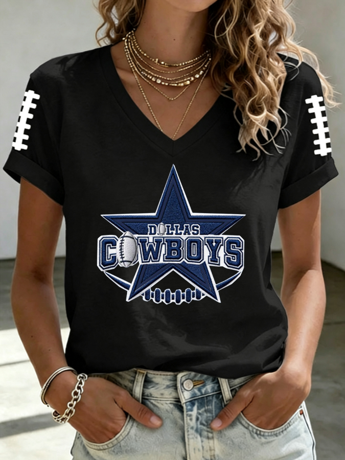 Women'S Football Print Short-Sleeve T-Shirt