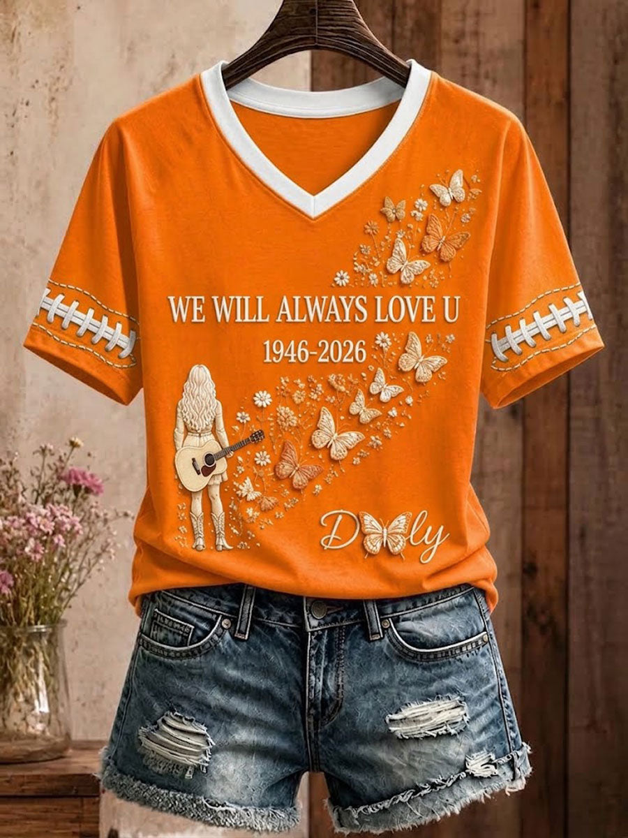 Women's Country Music Lover Queen of Country Floral Art Printed T-shirt