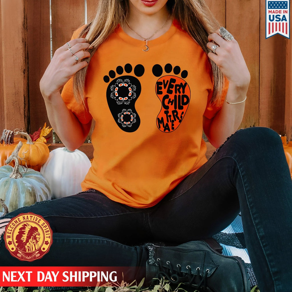 Every Child Matters Foot Black And Orange Together Unisex T-shirt/Hoodie/Sweatshirt