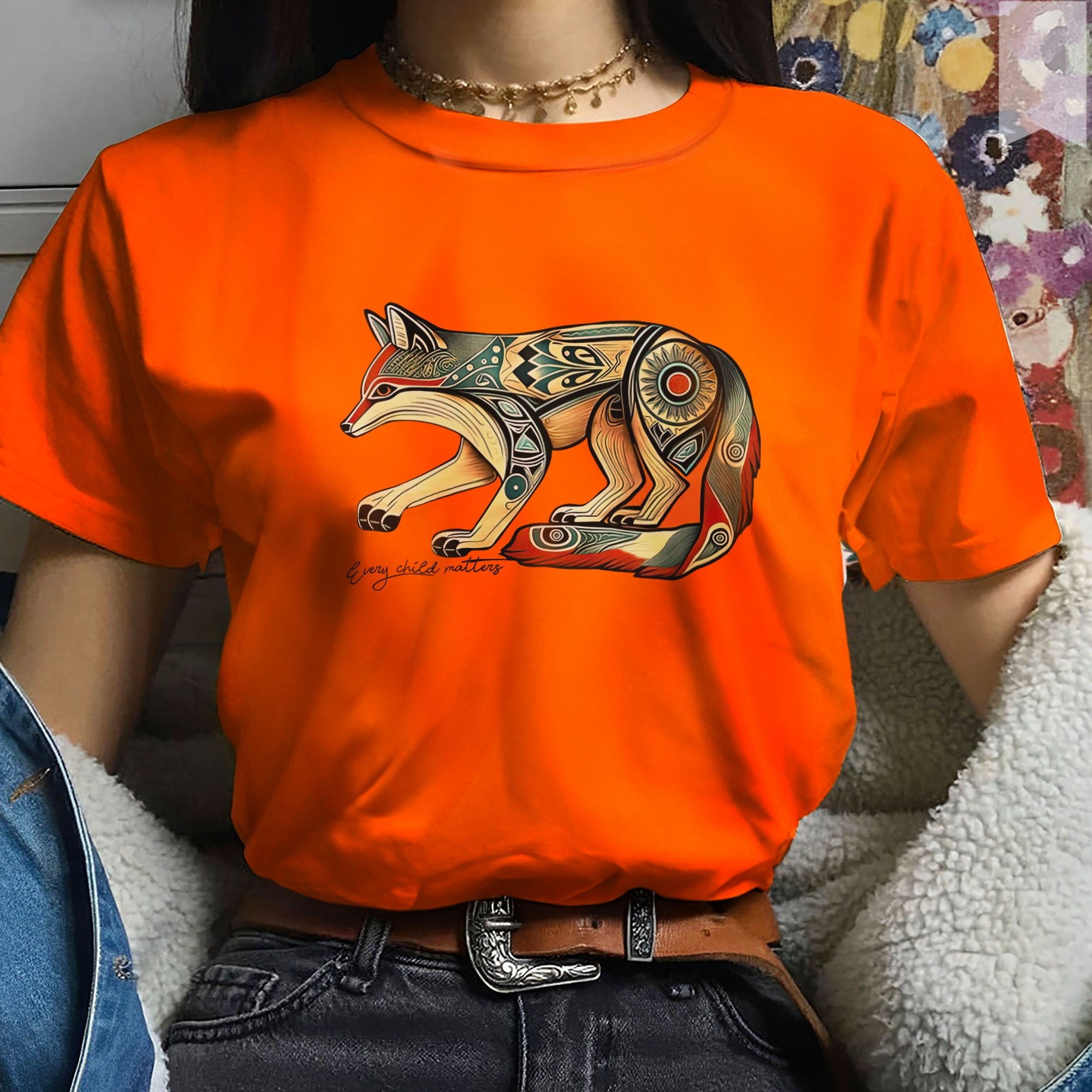 Every Child Matters Native Fox Totem Native American Unisex T-shirt/Hoodie/Sweatshirt