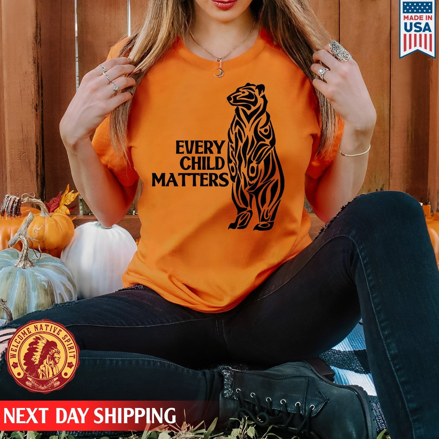 Every Child Matters Black Bear For Orange Day Unisex T-shirt/Hoodie/Sweatshirt