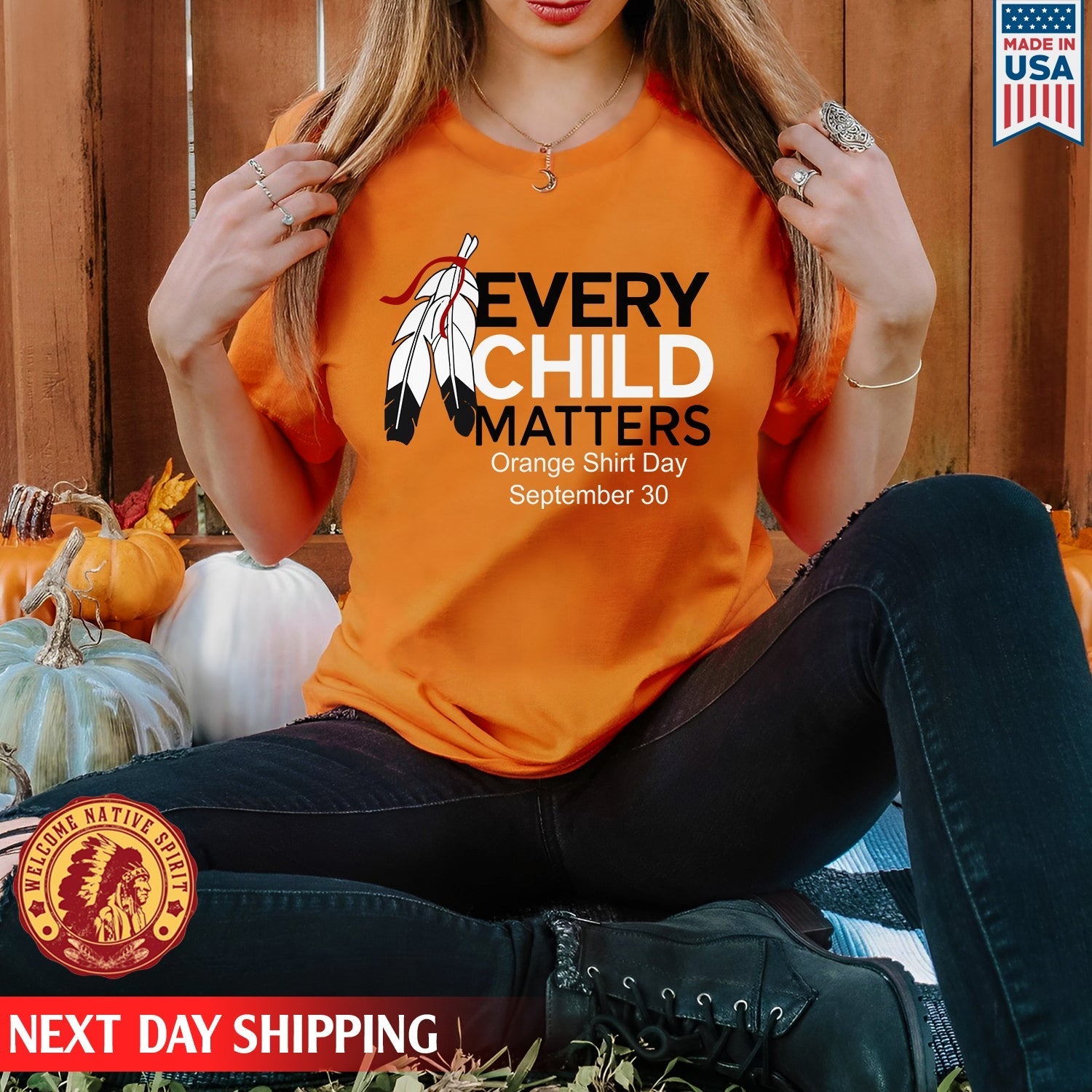 Every Child Matters Feather For Orange Shirt Day Unisex T-shirt/Hoodie/Sweatshirt