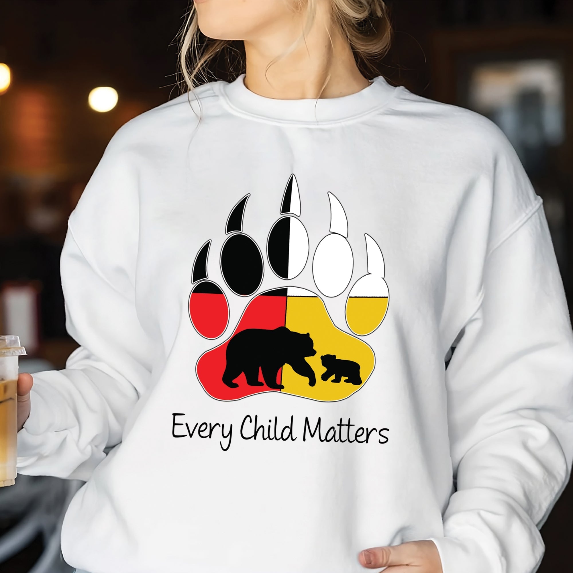 Every Child Matters Guardian Spirit Bear Paw Orange Shirt Day Native American Unisex T-shirt/Hoodie/Sweatshirt