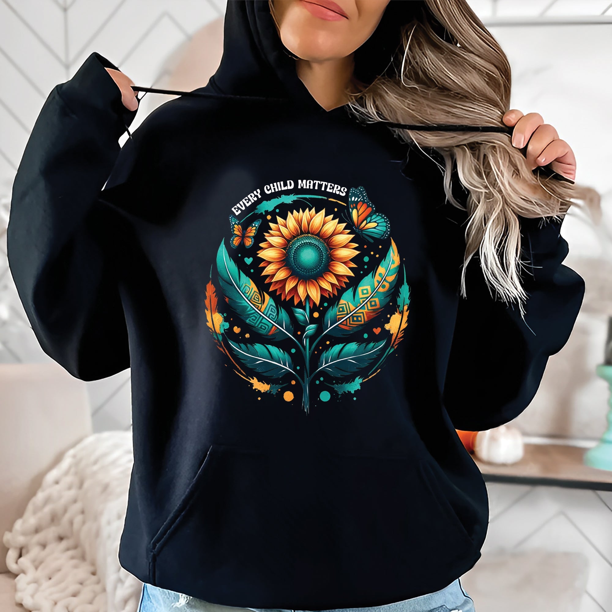 Every Child Matters Sunflower Orange Native American Unisex T-shirt/Hoodie/Sweatshirt