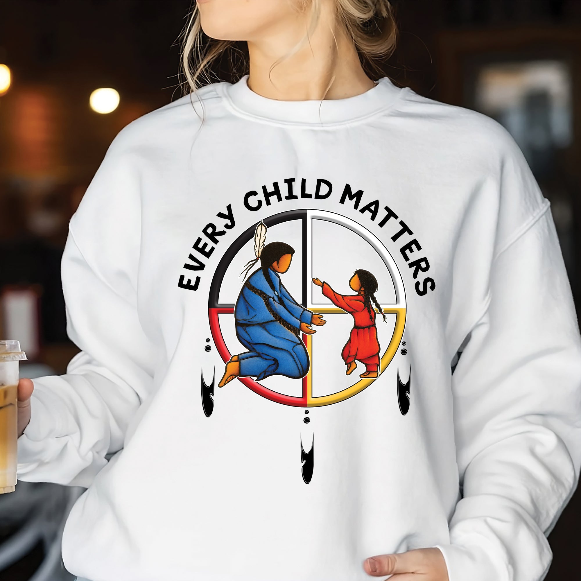 Every Child Matters Orange Shirt Day – Native Inspired Mother & Child Indigenous Awareness Unisex T-shirt/Hoodie/Sweatshirt