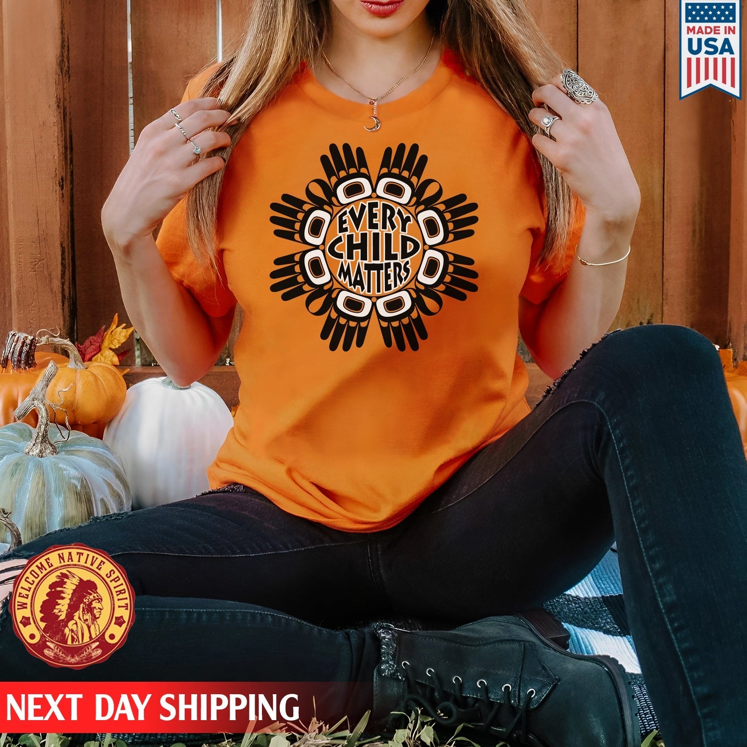 Every Child Matters Circle Hand Black For Orange Shirt Day Unisex T-shirt/Hoodie/Sweatshirt