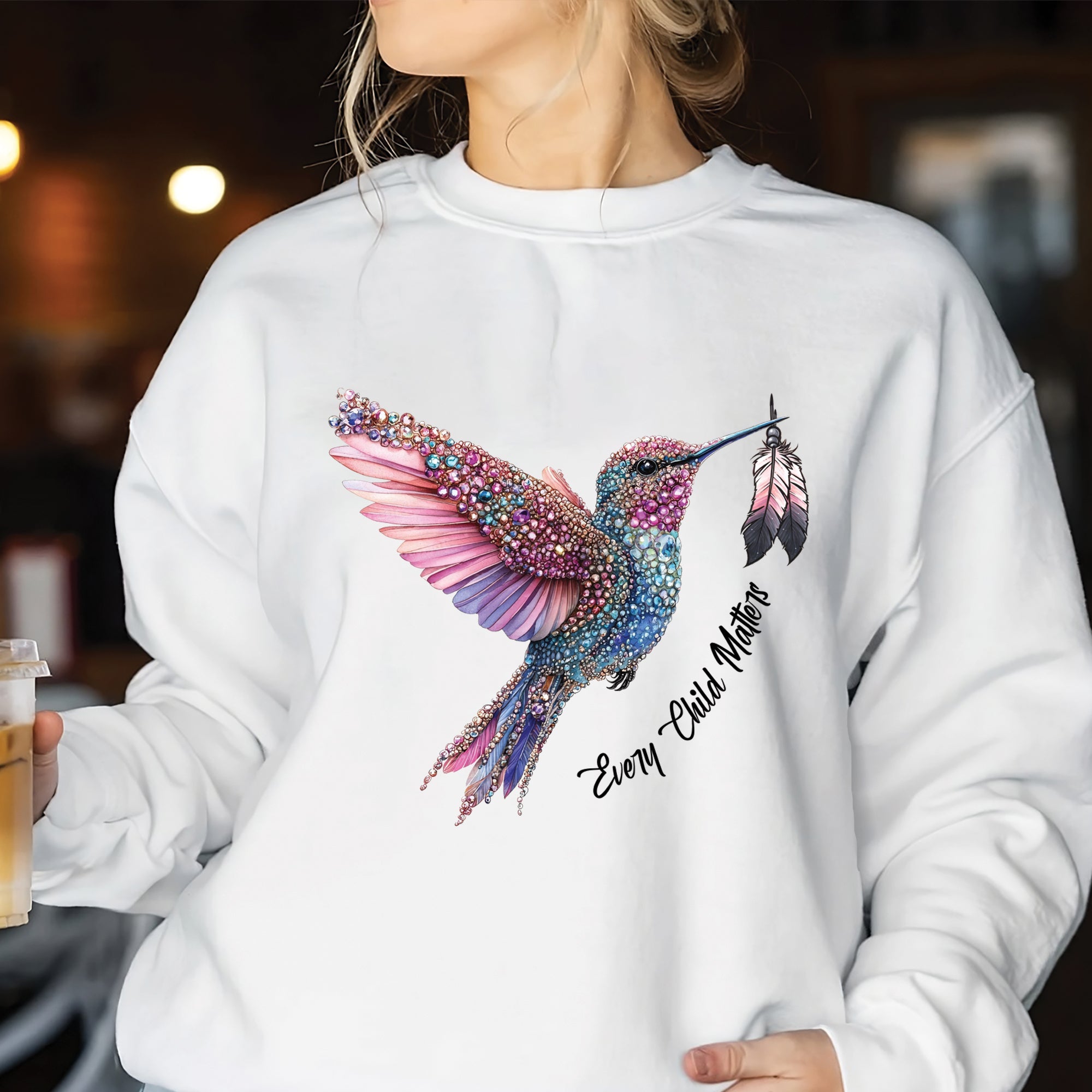 Every Child Matters Hummingbird Feathered Elegance Orange Native American Unisex T-shirt/Hoodie/Sweatshirt