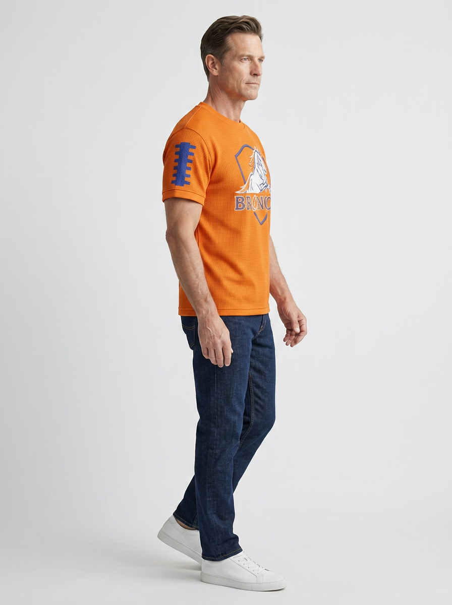 Men's Denver Broncos Football Shield Logo Printed T-shirt