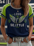 Women's Football Printed Vintage Fashion Print T-shirt