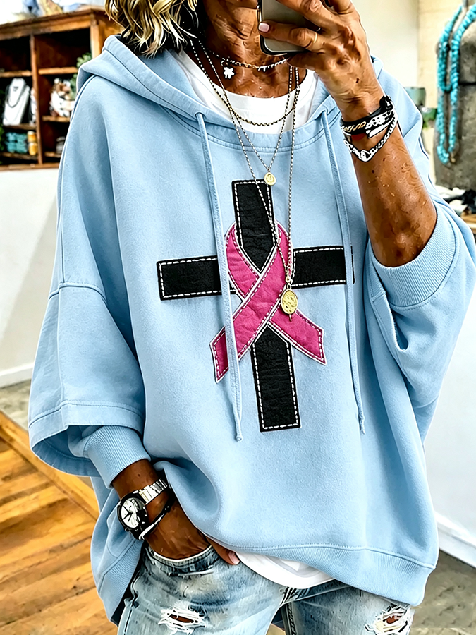 Women'S In October We Wear Pink  Print Hoodie