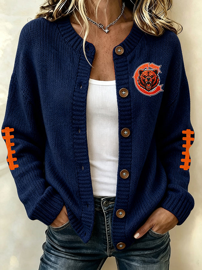 Women'S Football Sports Casual Knitted Jacket