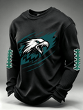 Men'S Casual Football Waffle Round Neck Top