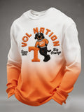 Men'S Football Game Printed Waffle Sweatshirt
