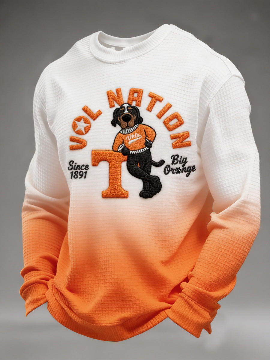 Men'S Football Game Printed Waffle Sweatshirt