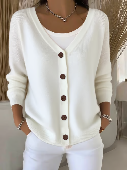 Women'S Solid Color Knitted Cardigan