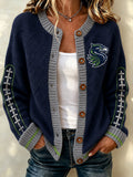 Women's American football knit cardigan