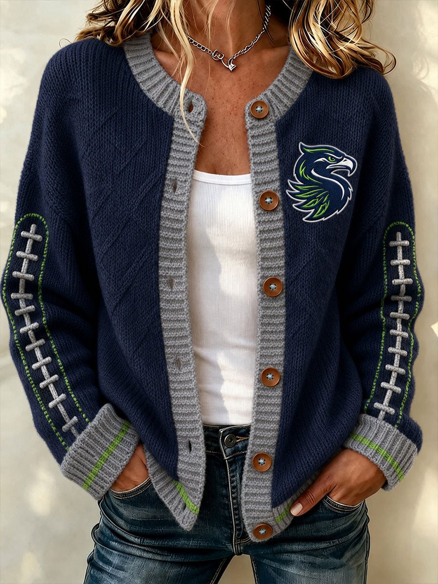 Women's American football knit cardigan