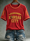 Women'S Football Lover Art Printed T-Shirt