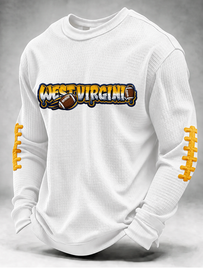 Men'S Football Printed Waffle T-Shirt