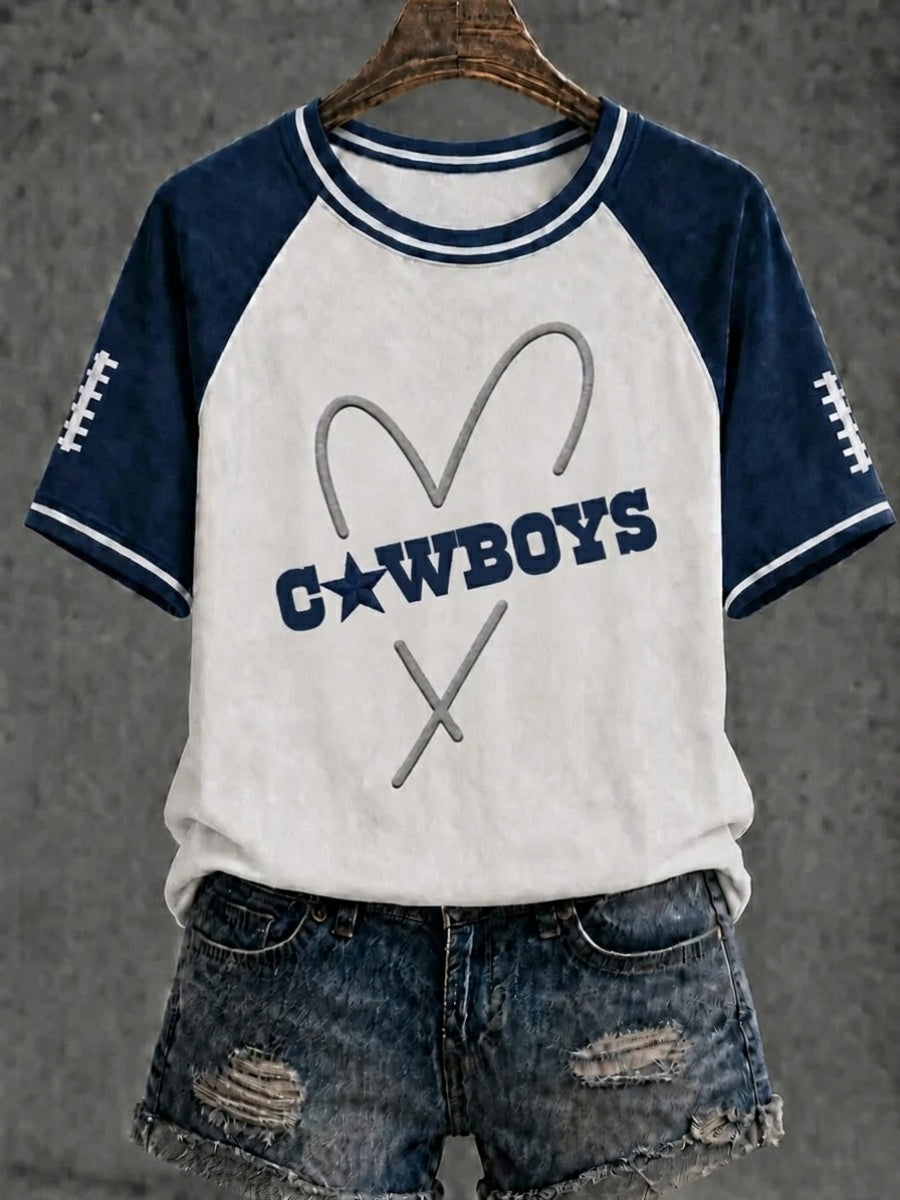 Women's Football Print Casual Short-Sleeved T-Shirt