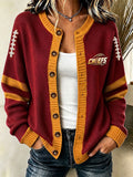 Women'S Football Print Waffle Top