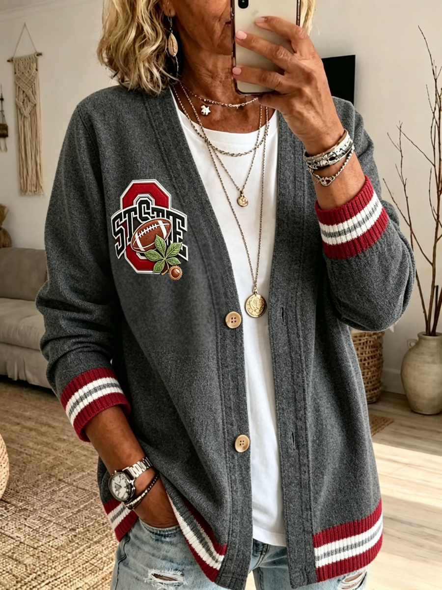 Women's University Football Fan Cardigan