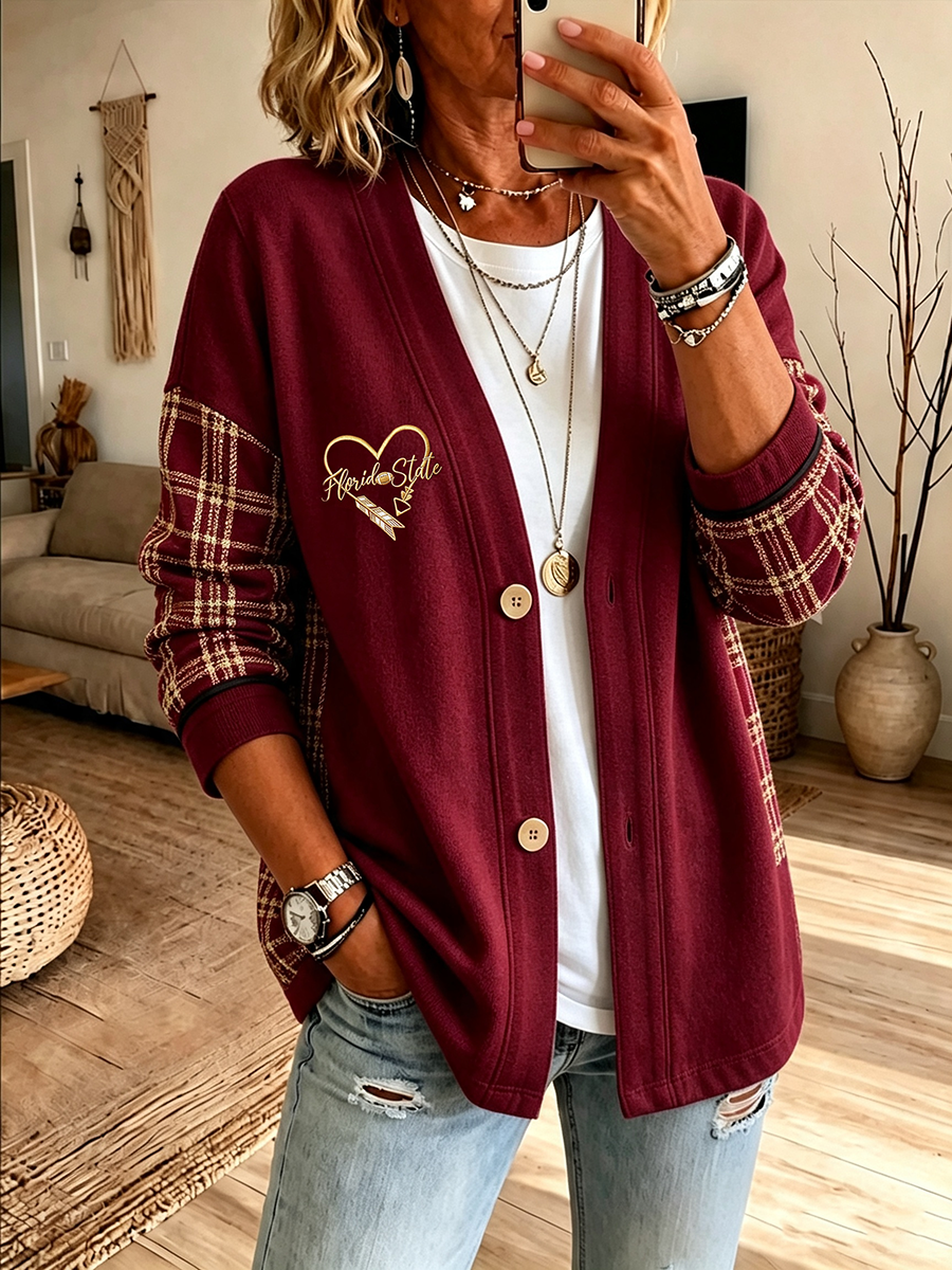 Women'S University Football Fan Cardigan