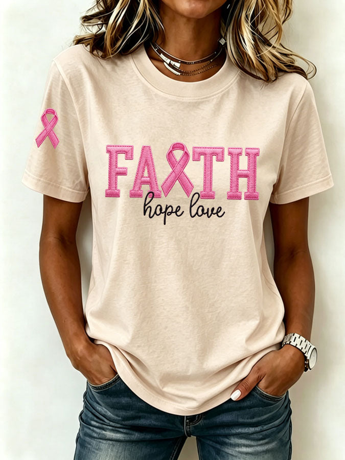 Women's Breast Cancer Awareness Pink Ribbon T-shirt
