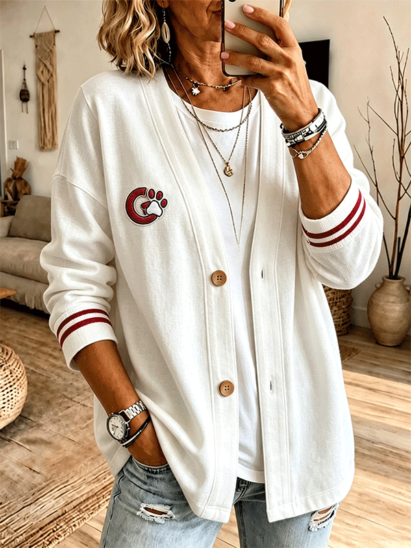 Women'S Football Sports Casual Cardigan