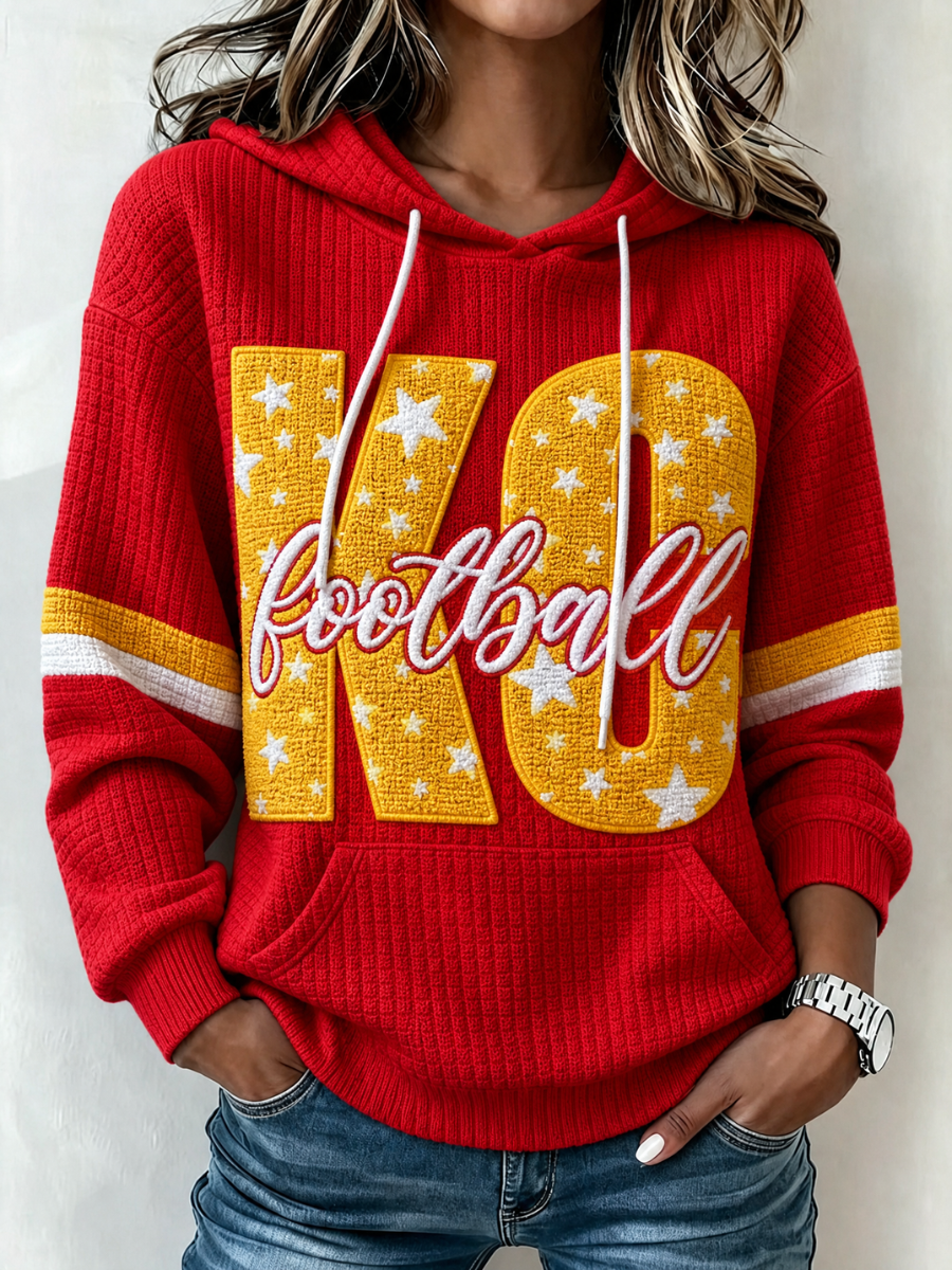 Women's Football Print Sweatshirt