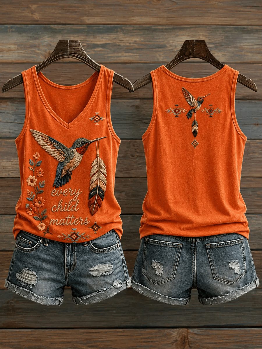 ❤️Buy 3 Get 20% Off❤️Women's Orange Shirt Day Print Casual Vest