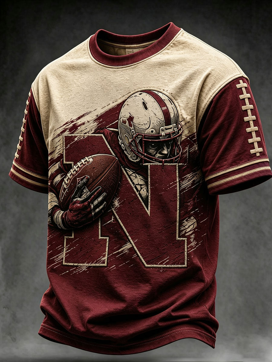 Men's Football Print Casual T-Shirt