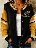 Women's Football Print Knit Cardigan