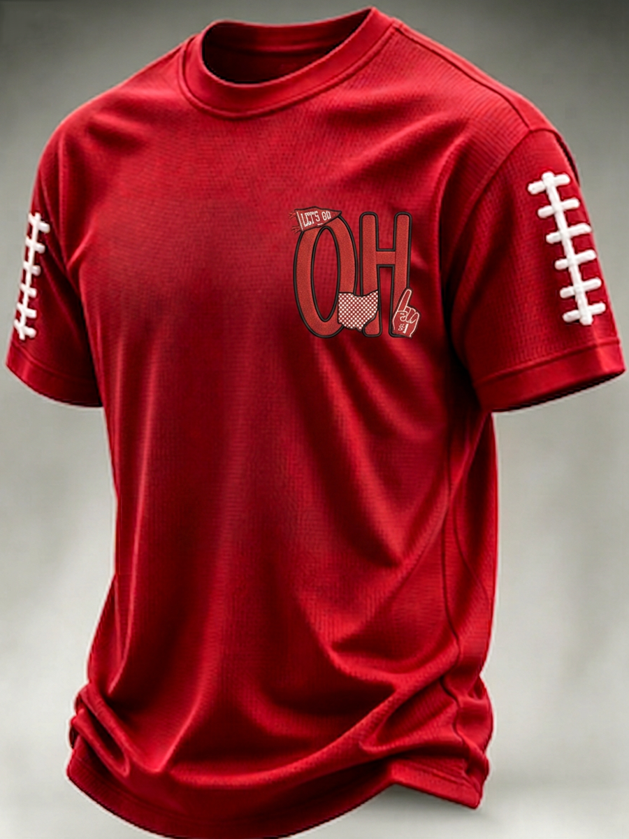 Men's Football Art Pattern Waffle T-Shirt