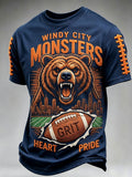 Men'S Football Fan Print Casual T-Shirt