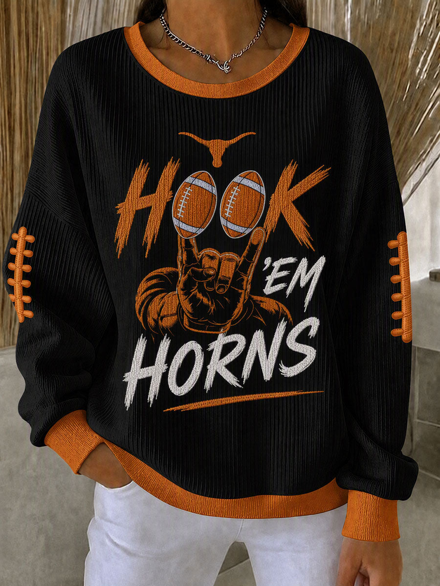 Women's Football Fan Printed Vintage Hoodie