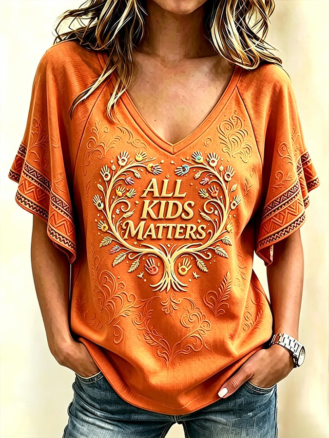 ❤️Buy 3 Get 20% Off❤️Women's  Retro Orange Shirt Day Print T-shirt
