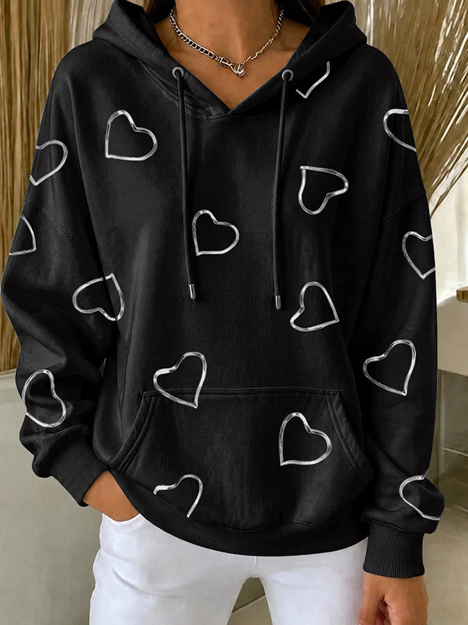 Women's Leisure Art Love Hoodie