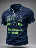 Men'S Football Good Better Best Printed Short Sleeved Polo Shirt