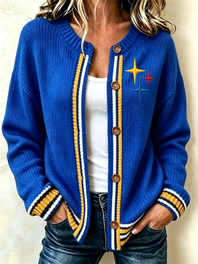 Women'S Football Knit Cardigan