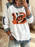 Women'S Football Printed Casual Long Sleeve Top