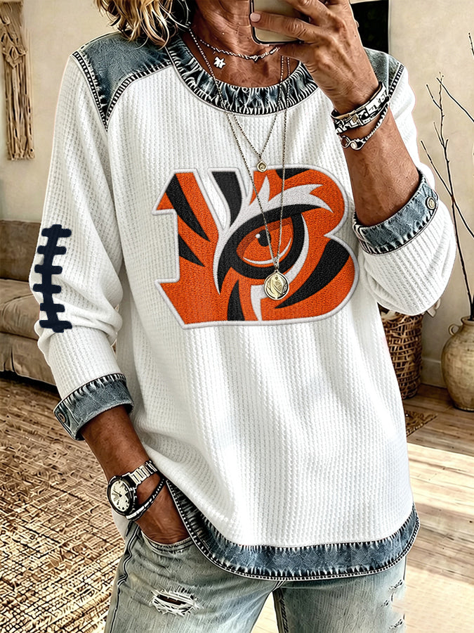 Women'S Football Printed Casual Long Sleeve Top
