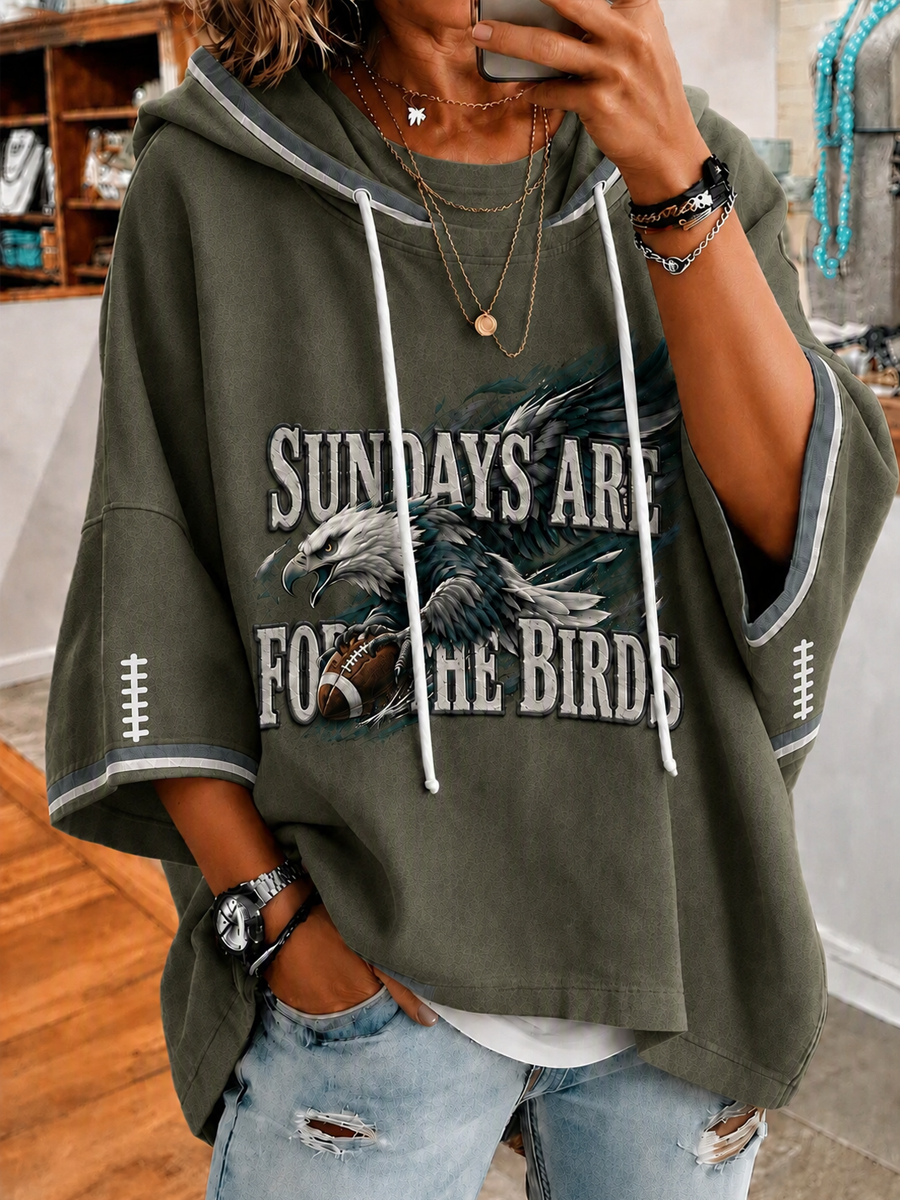 Women's Football Printed Casual Hoodie