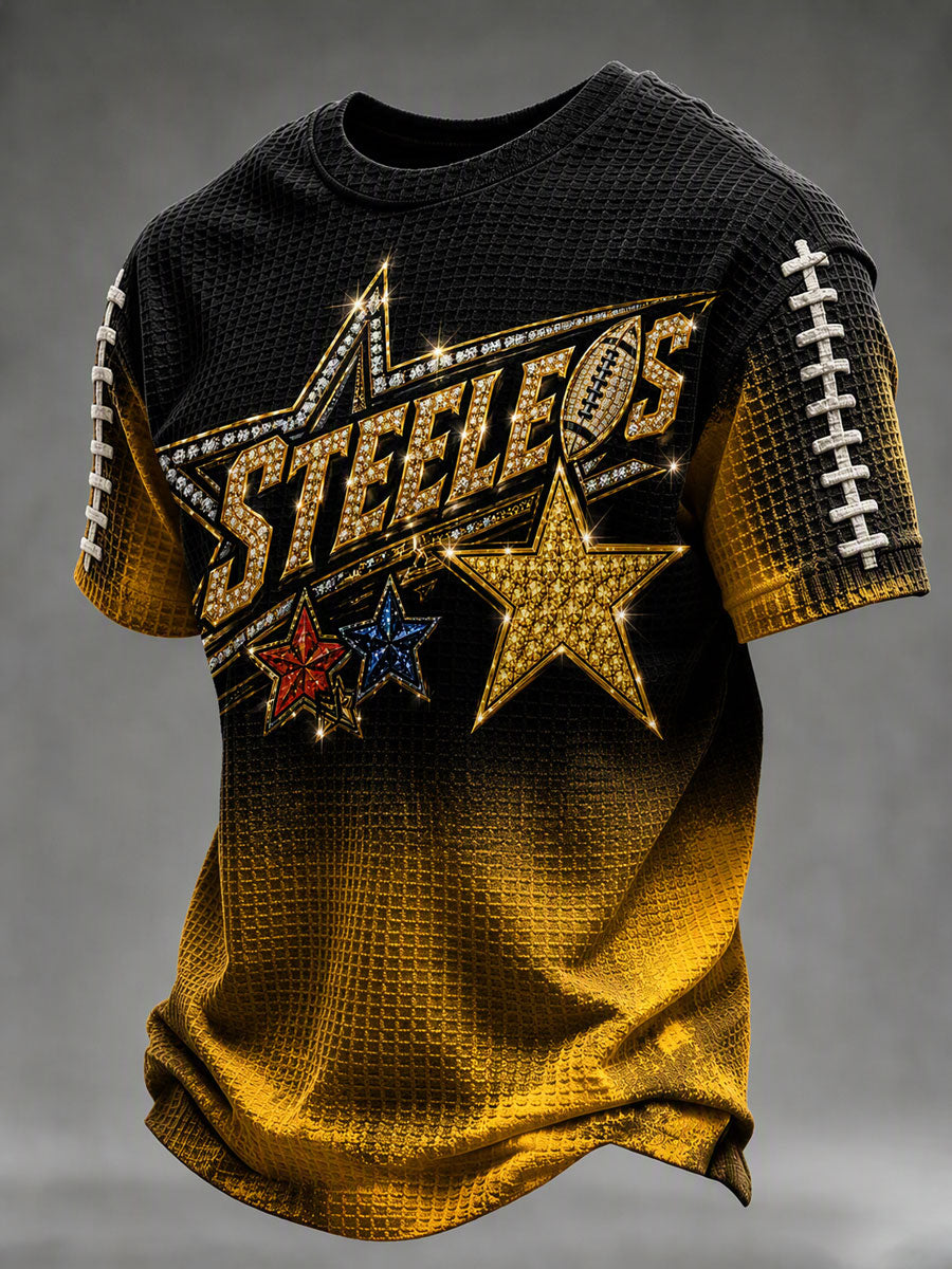Men's Football Print Waffle T-Shirt