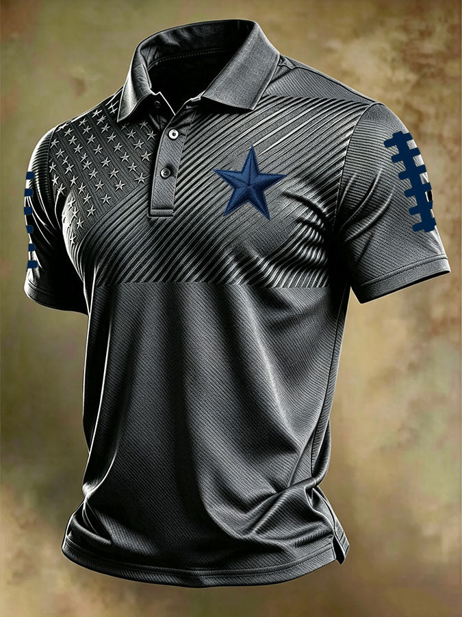Men'S Football Printed Polo Shirt