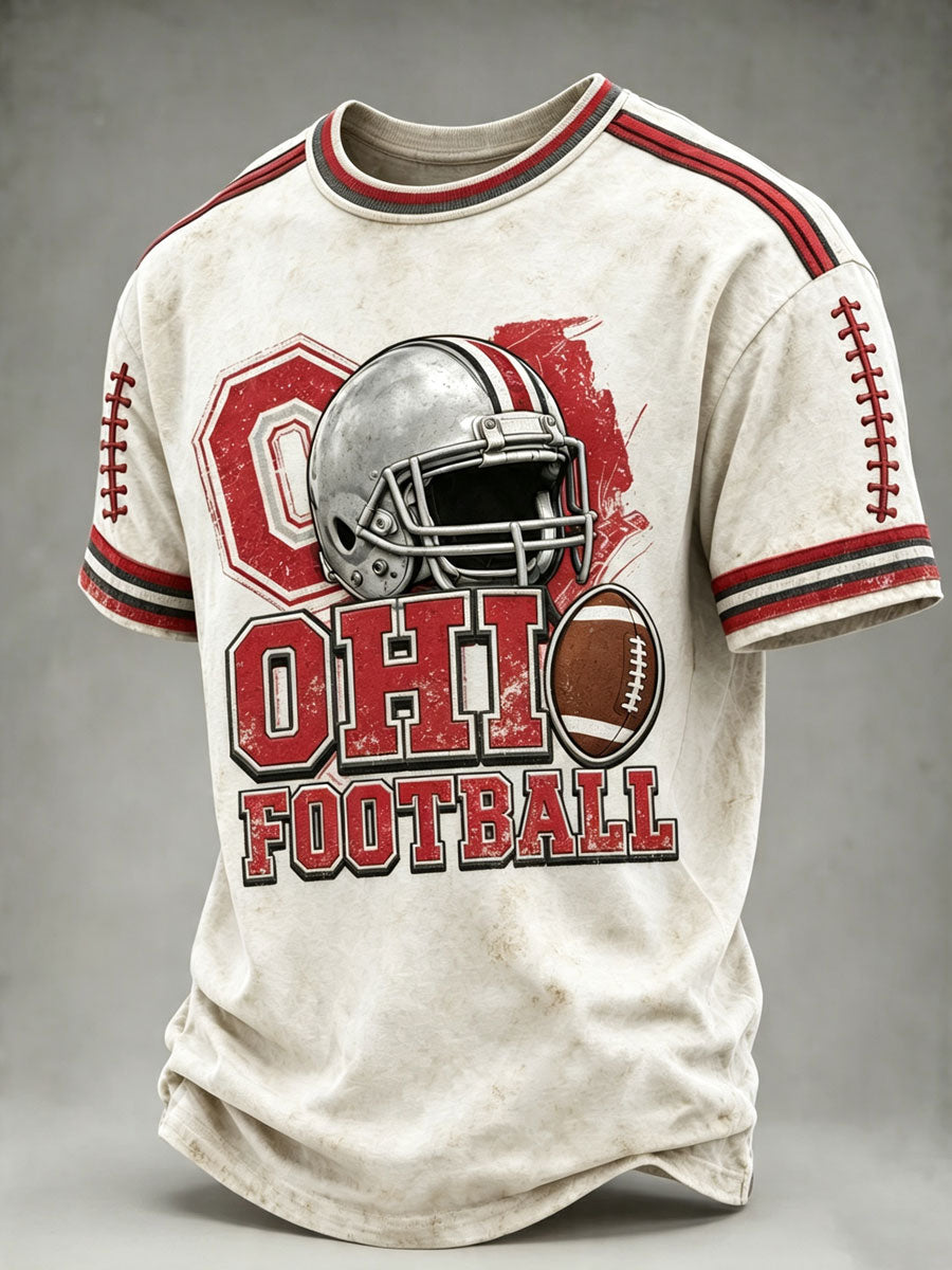 Men's Football Print Casual T-Shirt
