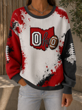 Women'S Football Fan Printed Vintage Hoodie